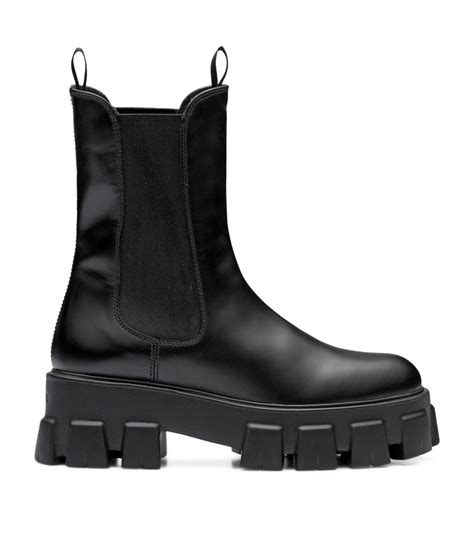 prada black patent leather ankle boots|Prada brushed leather ankle boots.